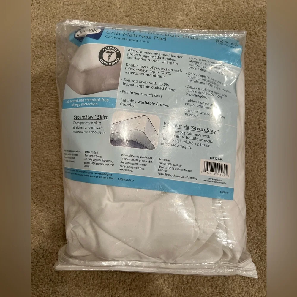 Sealy Allergy Protection Plus Crib Mattress Pad